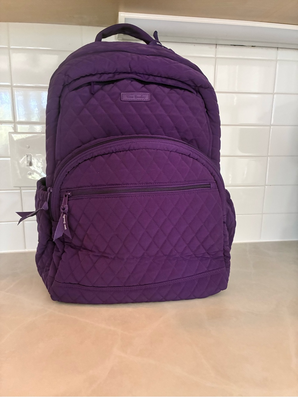 Vera Bradley Deep Purple Quilted Backpack